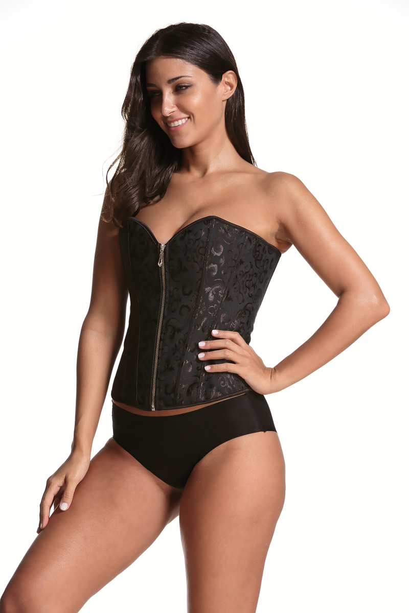 F3239-2 Fashion Womens Brocade Underbust Boned Corset Waist Trainer Shaper